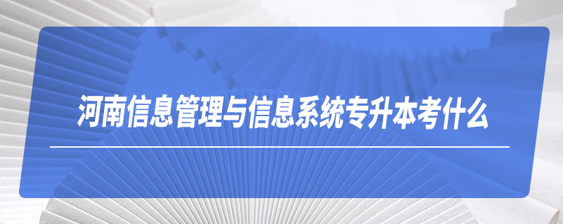 河南信息管理與信息系統(tǒng)專(zhuān)升本考什么