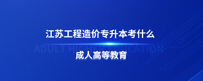 江蘇工程造價專升本考什么