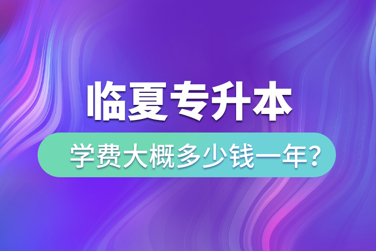 臨夏專升本學費大概多少錢一年？