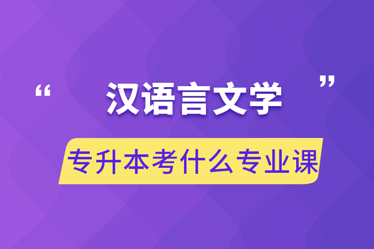 漢語言文學專升本考什么專業(yè)課