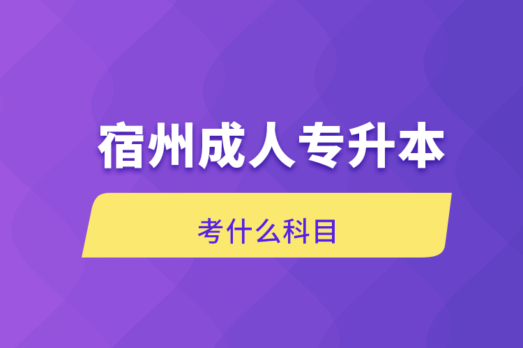 宿州成人專升本考什么科目