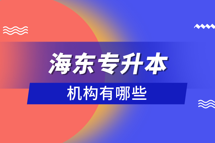 海東專(zhuān)升本機(jī)構(gòu)有哪些？