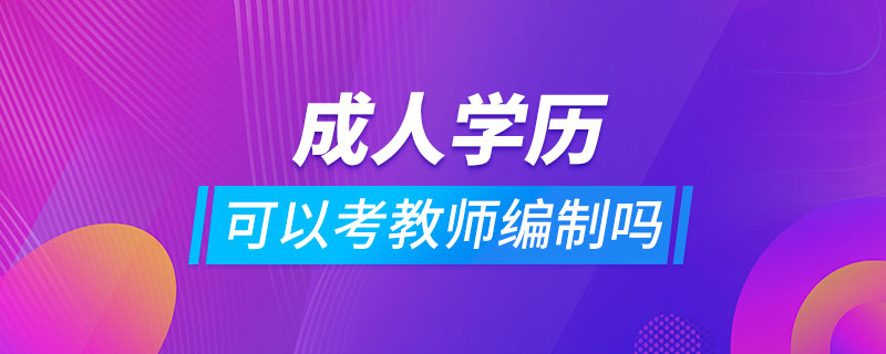 成人學歷可以考教師編制嗎