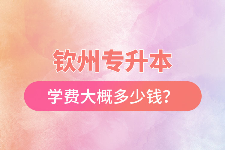 欽州專升本學(xué)費(fèi)大概多少錢？