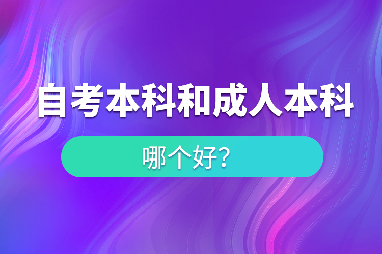 自考本科與成人本科哪個好