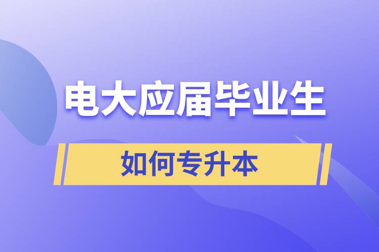 電大應(yīng)屆畢業(yè)生如何專升本