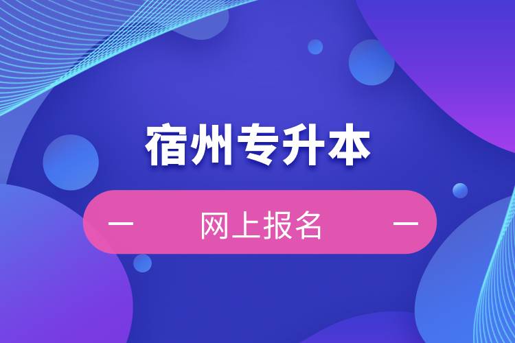 在宿州專升本怎么網(wǎng)上報名？