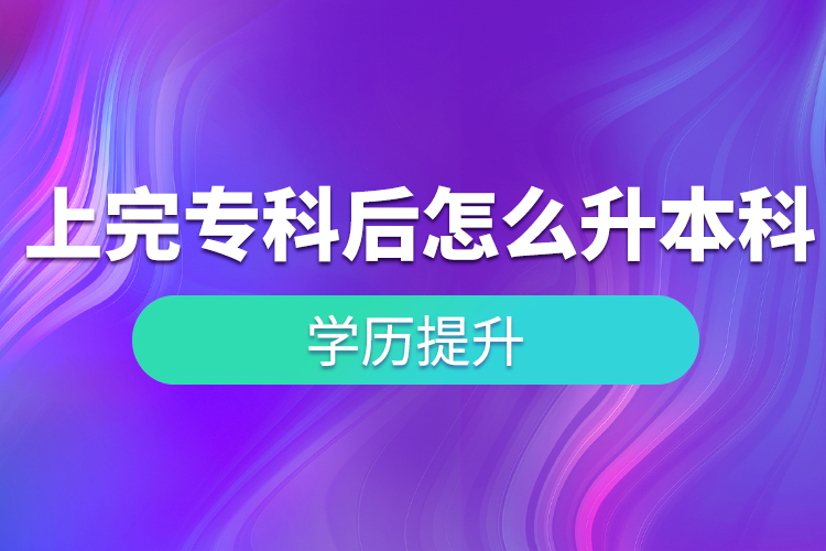 上完專科后怎么升本科？