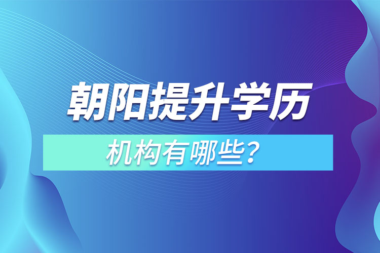 朝陽(yáng)提升學(xué)歷機(jī)構(gòu)有哪些？