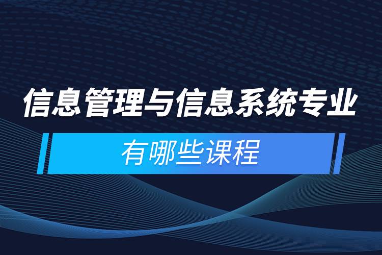 信息管理與信息系統(tǒng)專業(yè)有哪些課程