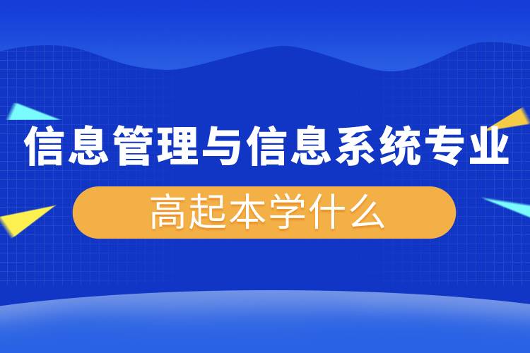 信息管理與信息系統(tǒng)專(zhuān)業(yè)高起本學(xué)什么