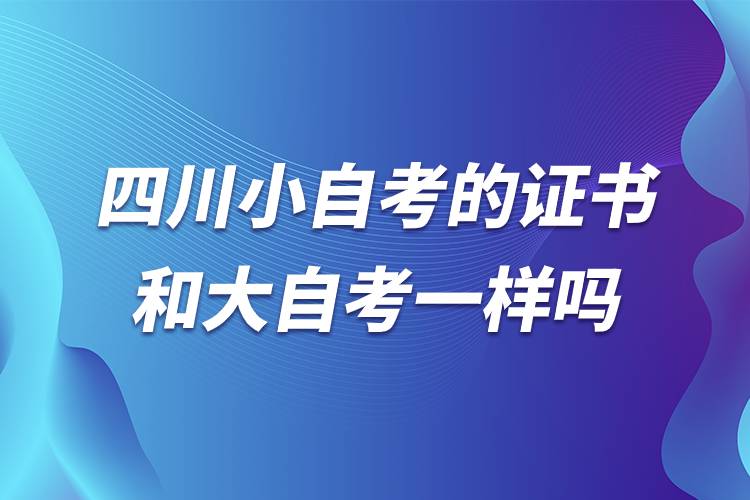 四川小自考的證書和大自考一樣嗎