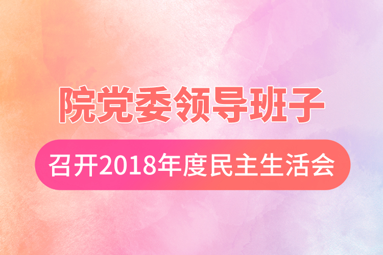 院黨委領(lǐng)導(dǎo)班子召開2018年度民主生活會