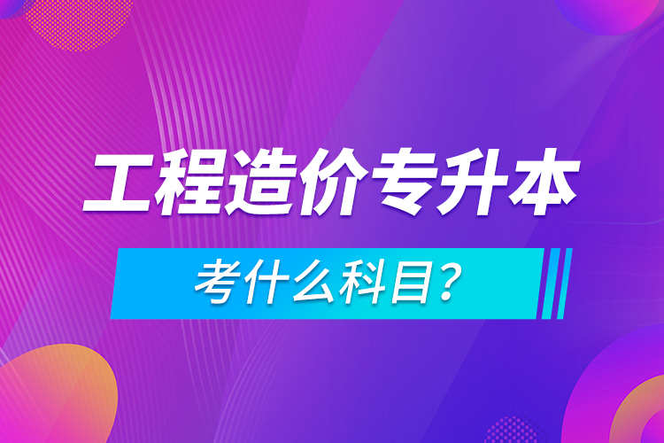 工程造價(jià)專升本考什么科目？