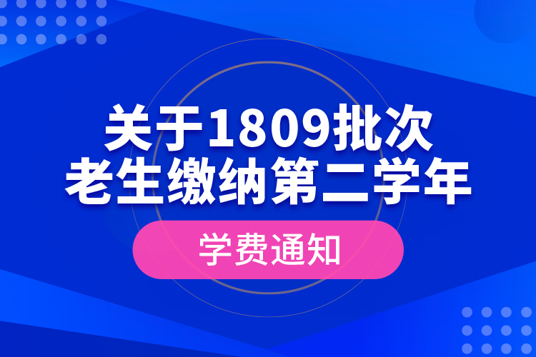 關于1809批次老生繳納第二學年學費通知