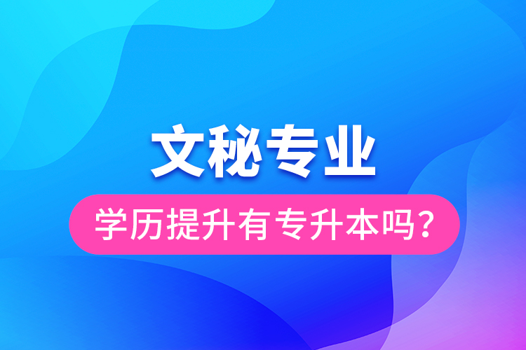 文秘專業(yè)學歷提升有專升本嗎？