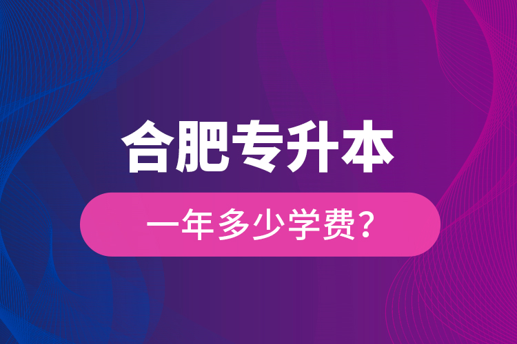 合肥專升本一年多少學(xué)費？