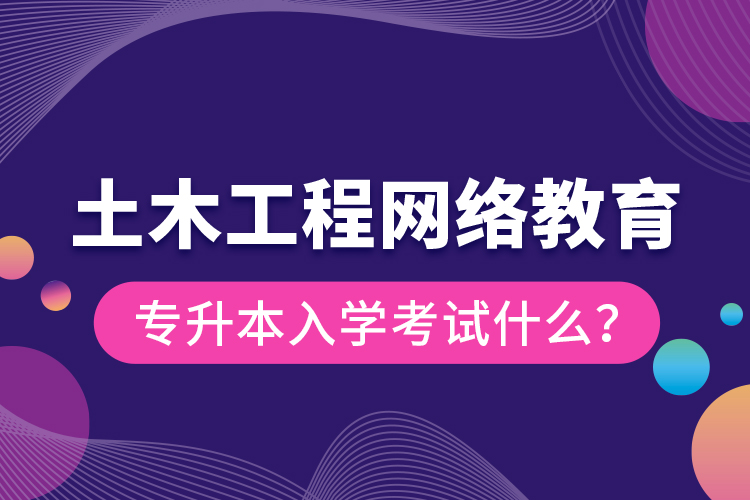 土木工程網(wǎng)絡(luò)教育專升本入學(xué)考試什么？