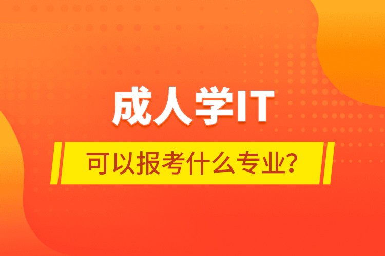 成人學IT可以報考什么專業(yè)？