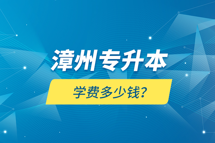 漳州專升本學(xué)費(fèi)多少錢？