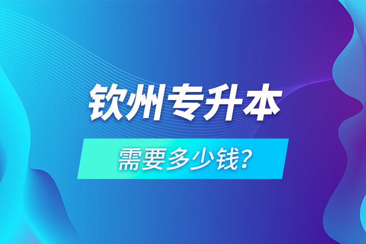 欽州專升本需要多少錢？