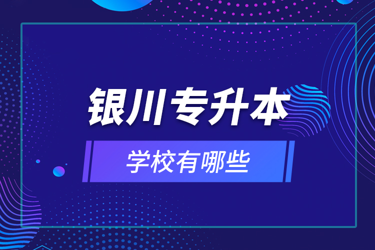 銀川專升本學(xué)校有哪些？