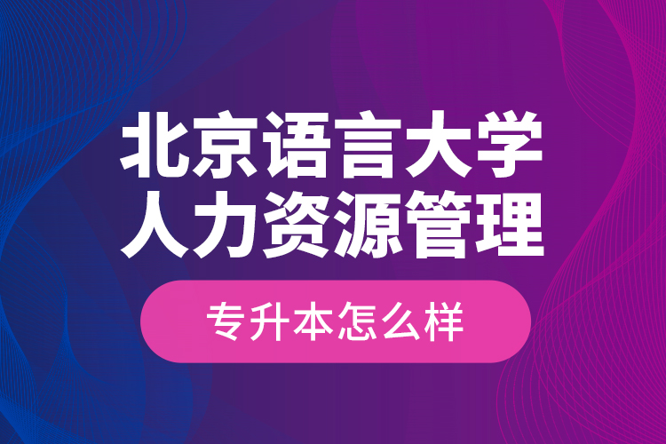 北京語(yǔ)言大學(xué)人力資源管理專升本怎么樣？