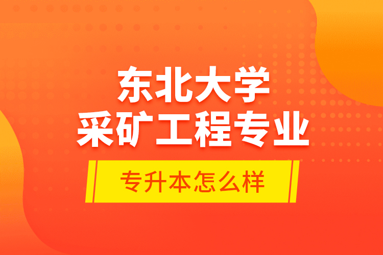 東北大學采礦工程專業(yè)專升本怎么樣？