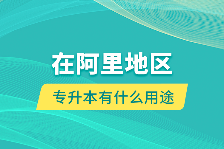 在阿里地區(qū)專升本有什么用途？