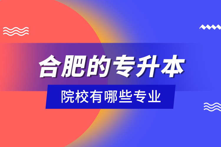 合肥的專升本院校有哪些專業(yè)？