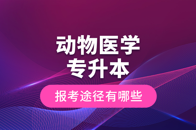 動物醫(yī)學(xué)專升本的報考途徑有哪些？