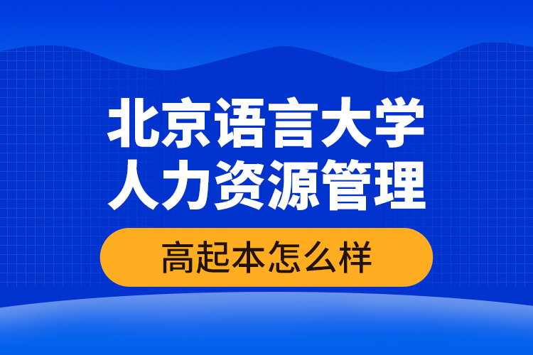 北京語言大學人力資源管理高起本怎么樣？