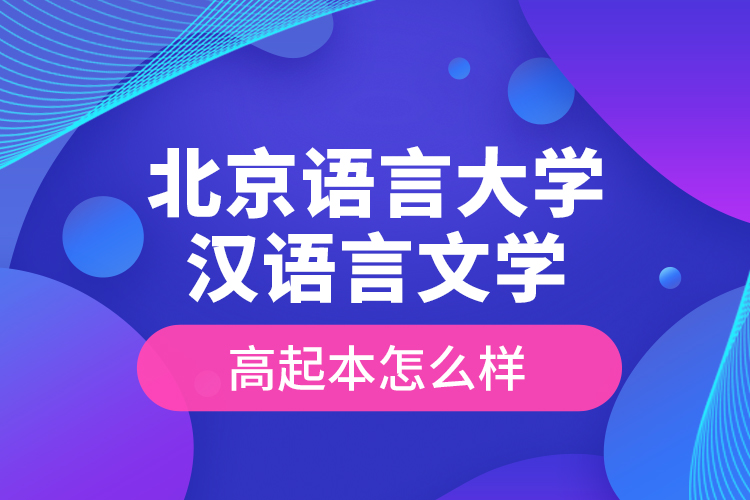 北京語言大學漢語言文學高起本怎么樣？