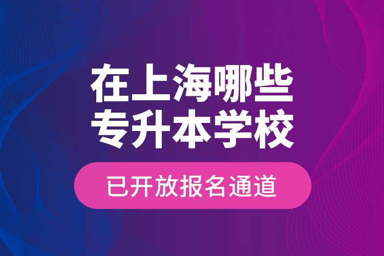 在上海哪些專(zhuān)升本學(xué)校已開(kāi)放報(bào)名通道？