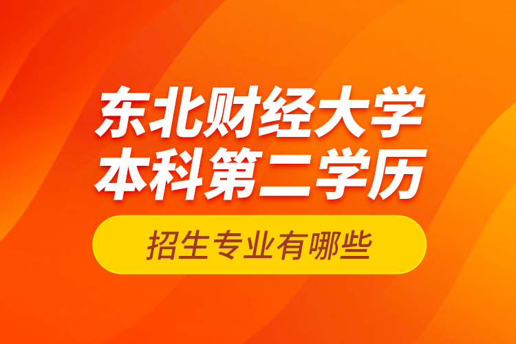 東北財經(jīng)大學(xué)本科第二學(xué)歷招生專業(yè)有哪些？