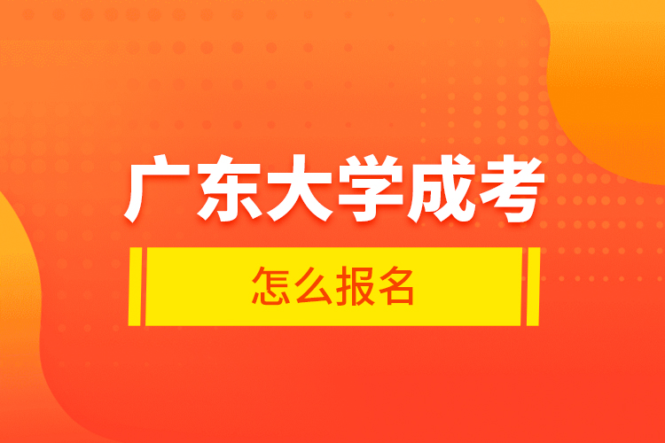 廣東大學成考怎么報名